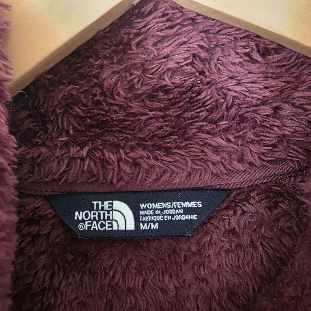 The North Face Furry Fleece Full Zip Jacket M Burgundy Red - Picture 2 of 12